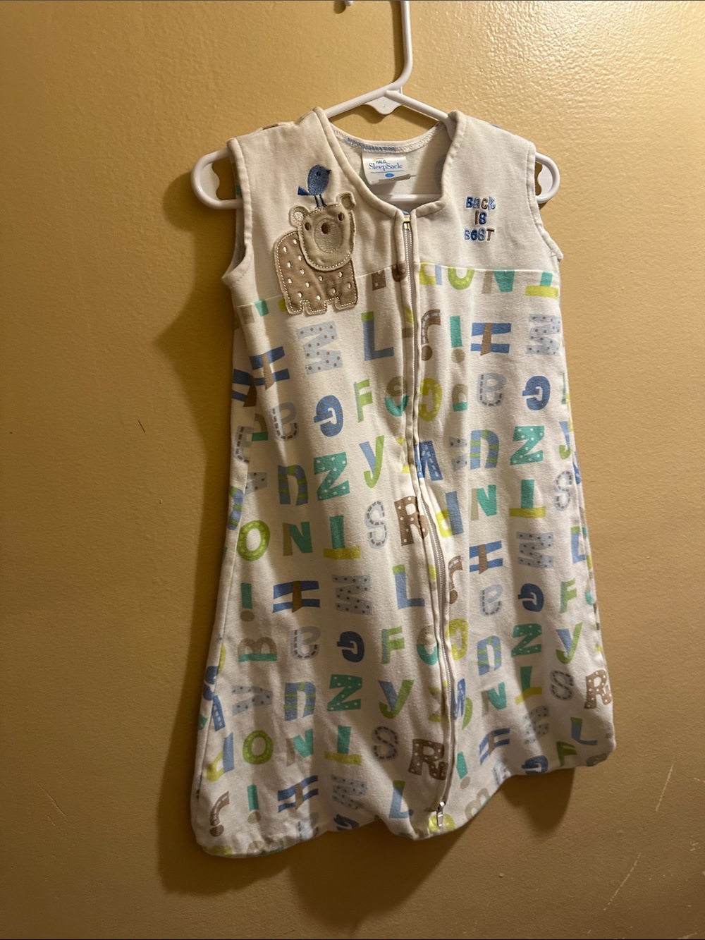 Halo Sleepsack Pajama Sack - Beige Alphabet Print (Sleeper brand)